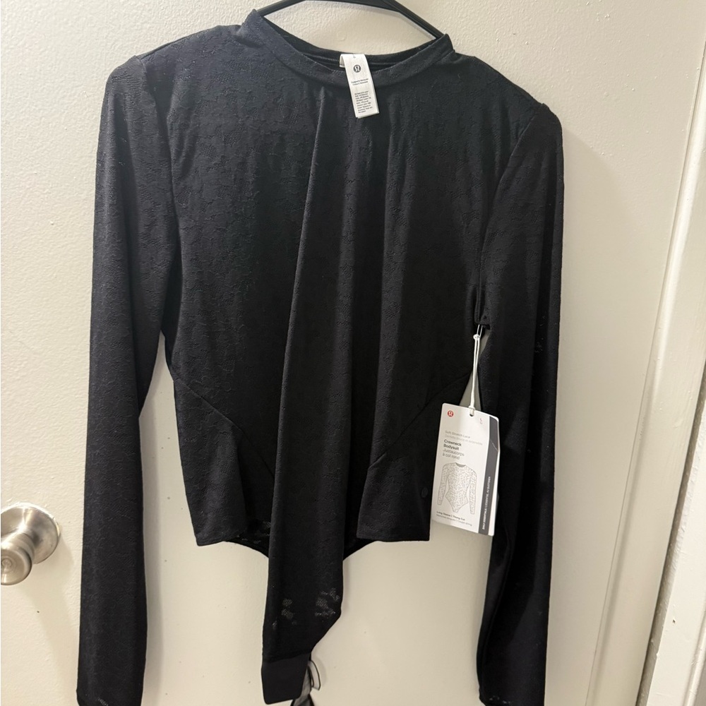 lululemon Lace Mesh Black Bodysuit